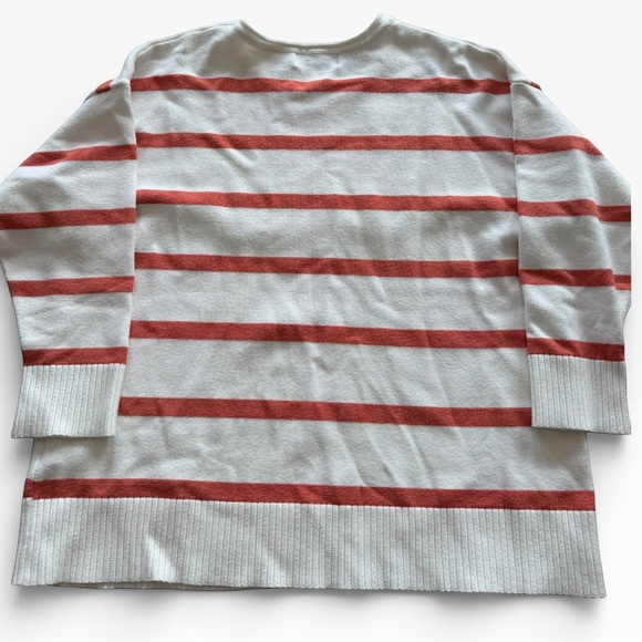 Magaschoni Cream and Orange Striped Sweater - Picture 2 of 6